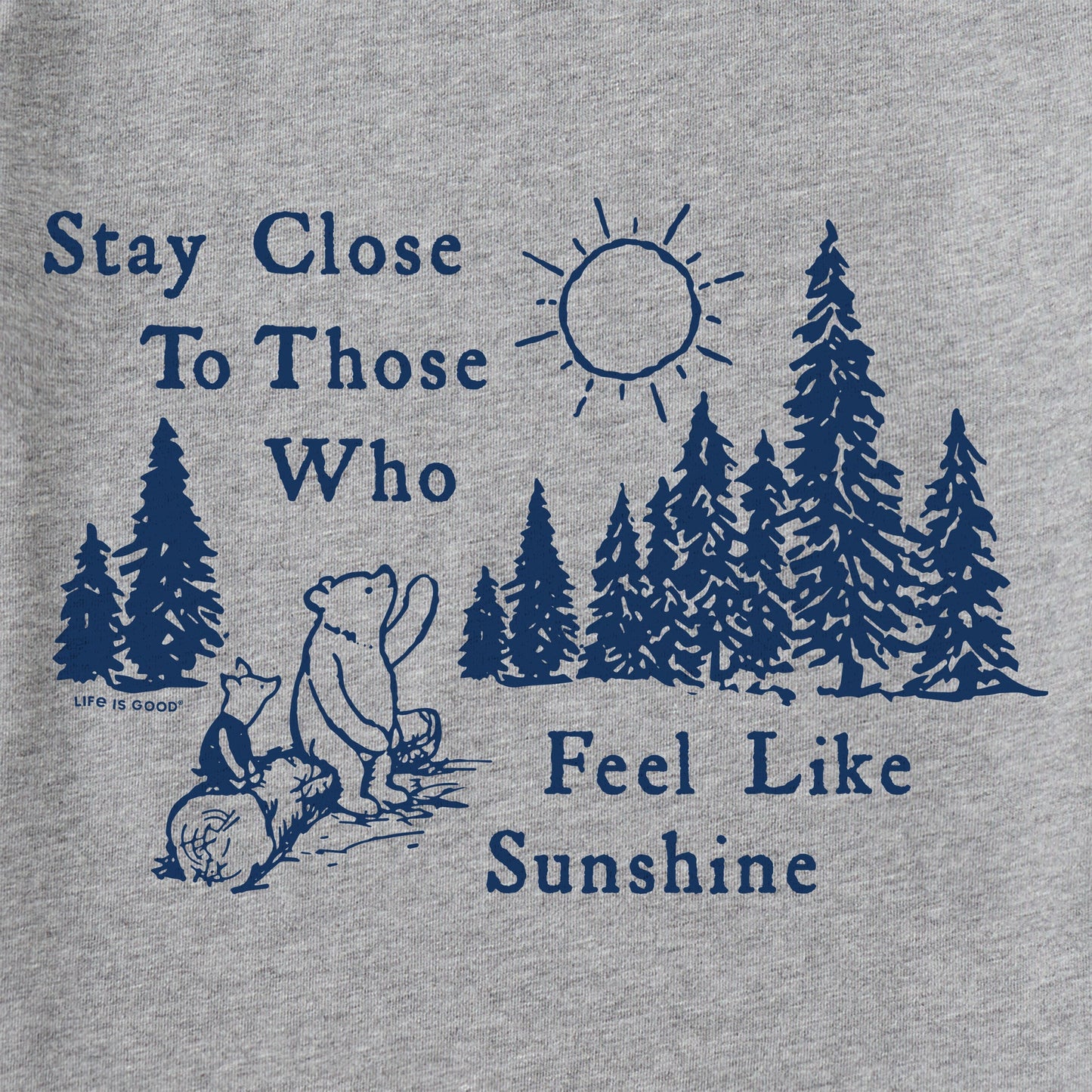 Women's Winnie & P Stay Close to Those Who Feel Like Sunshine Short Sleeve Crusher Tee