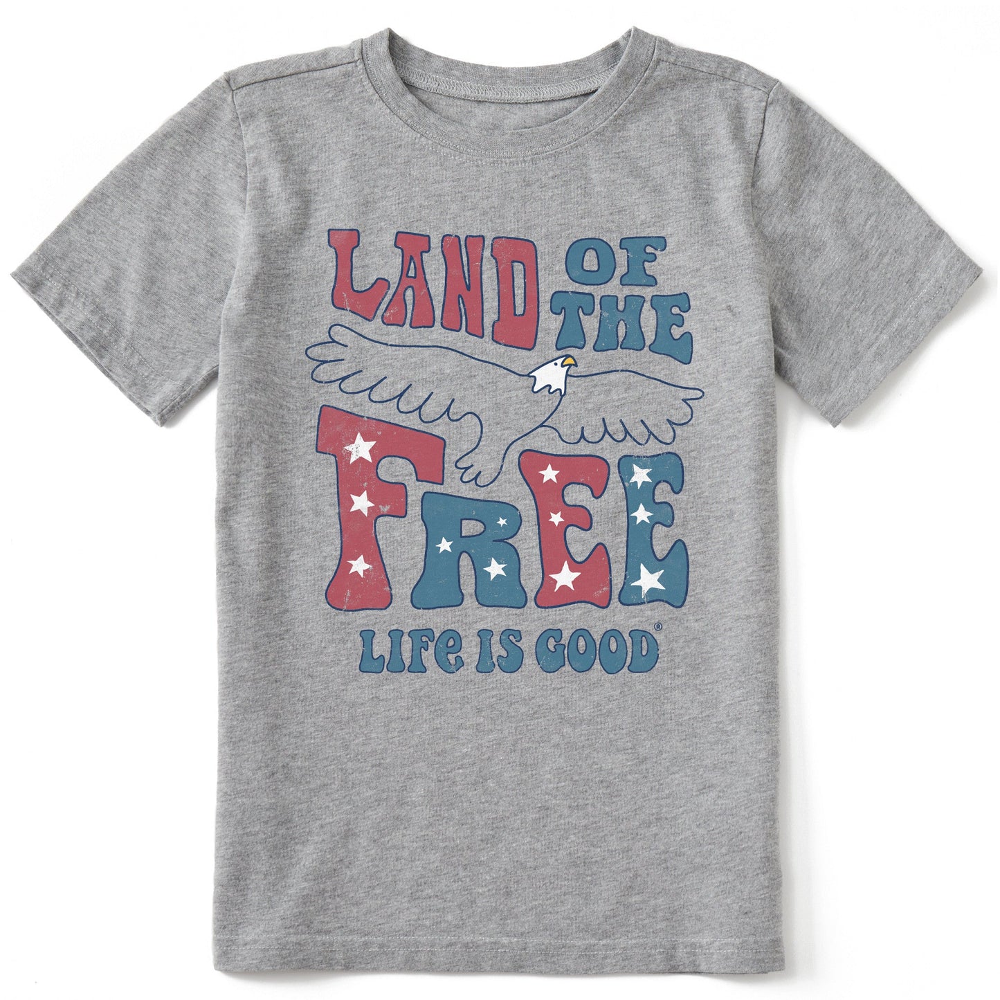 Kids Land of the Free Eagle Short Sleeve Crusher Tee