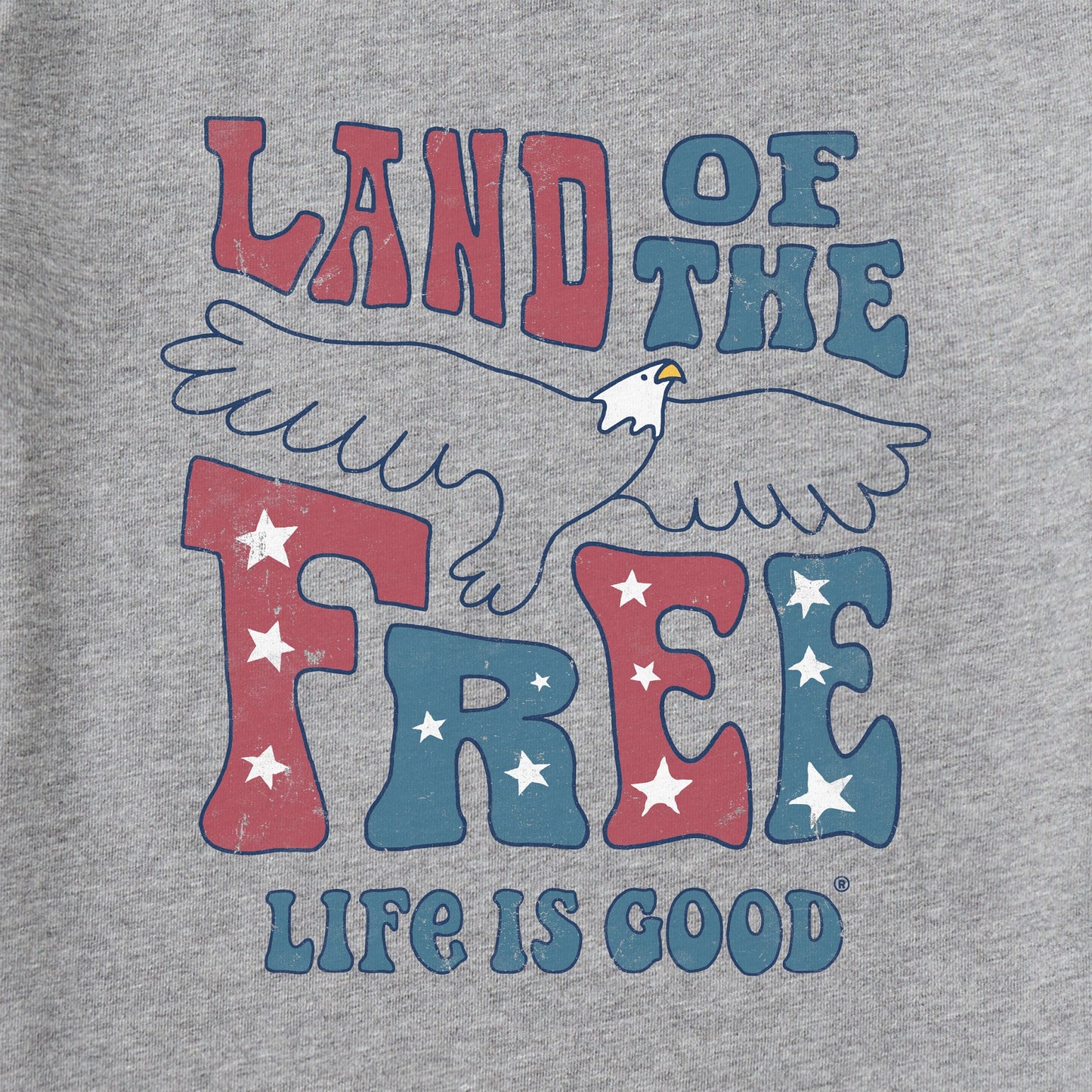 Kids Land of the Free Eagle Short Sleeve Crusher Tee