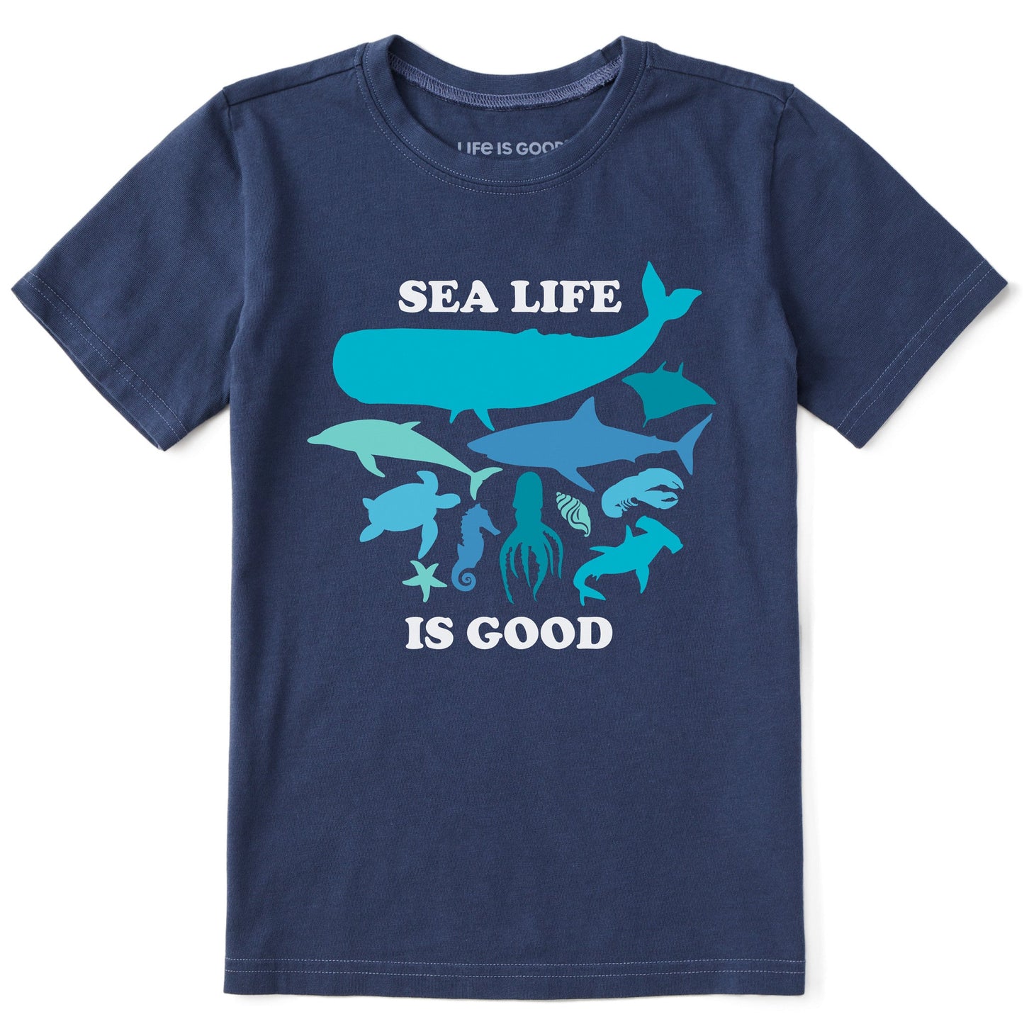 Kids Sea Life is Good Short Sleeve Crusher Tee