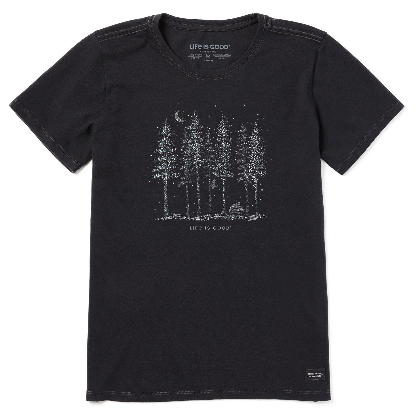 Women's Trees and Cabin Short Sleeve Crusher Tee