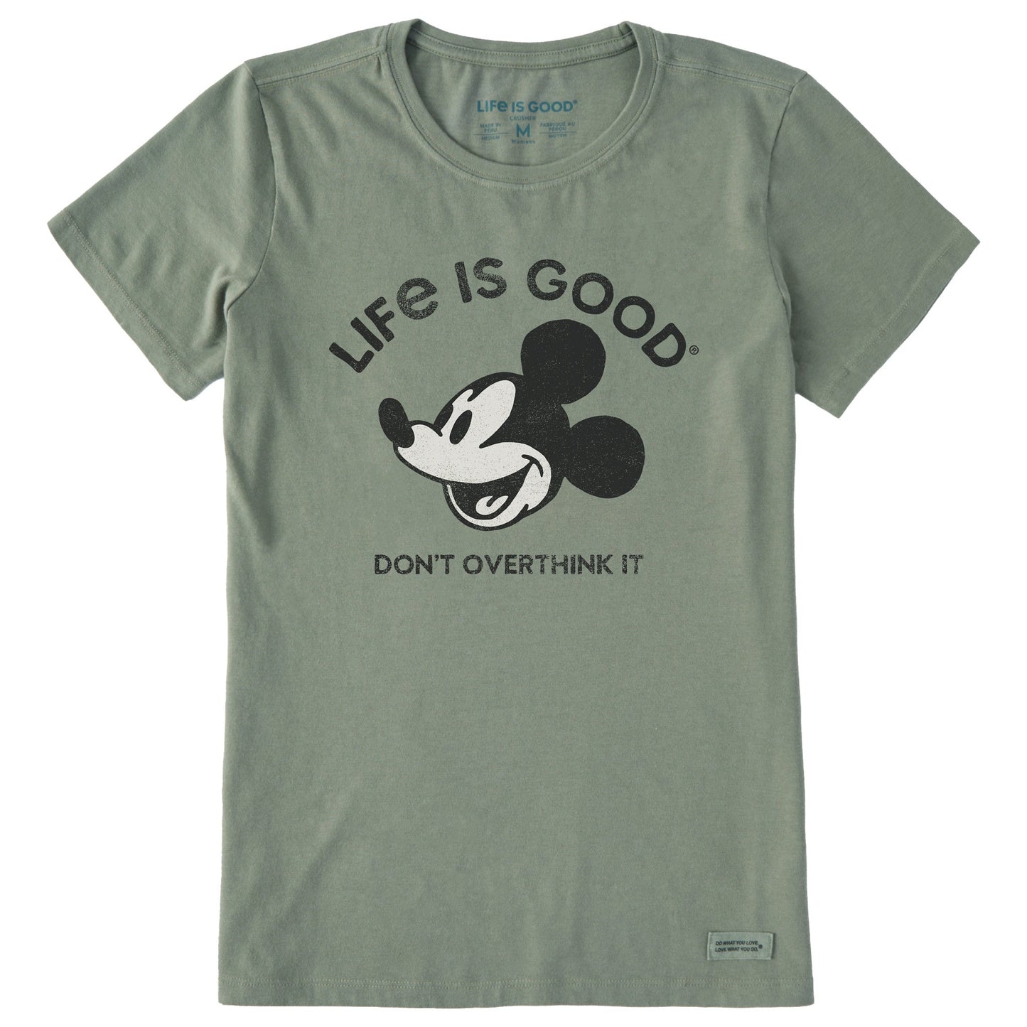 Women's Steamboat Willie Don't Overthink Short Sleeve Crusher Tee