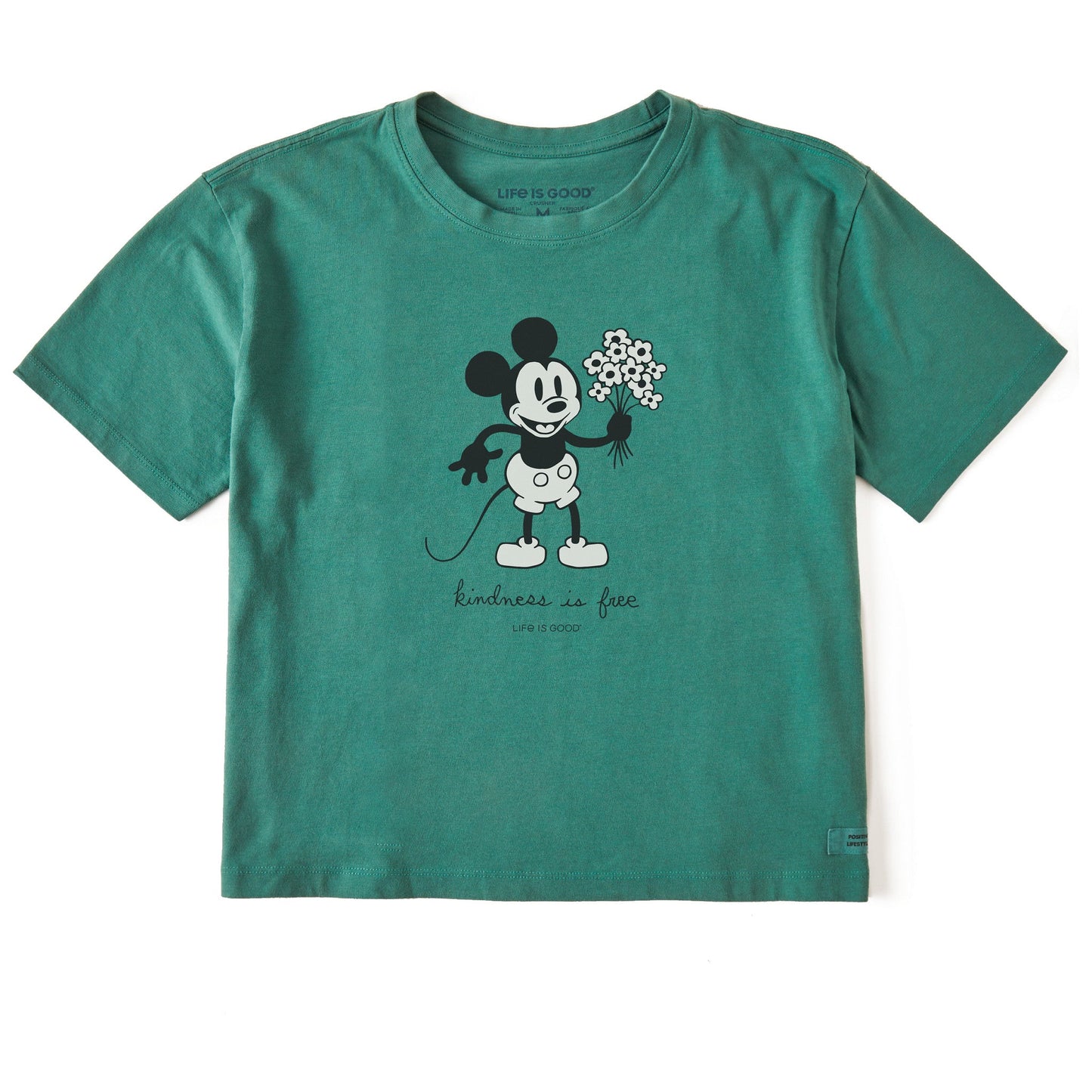 Women's Steamboat Willie Kindness Bouquet Short Sleeve Crusher Boxy Tee