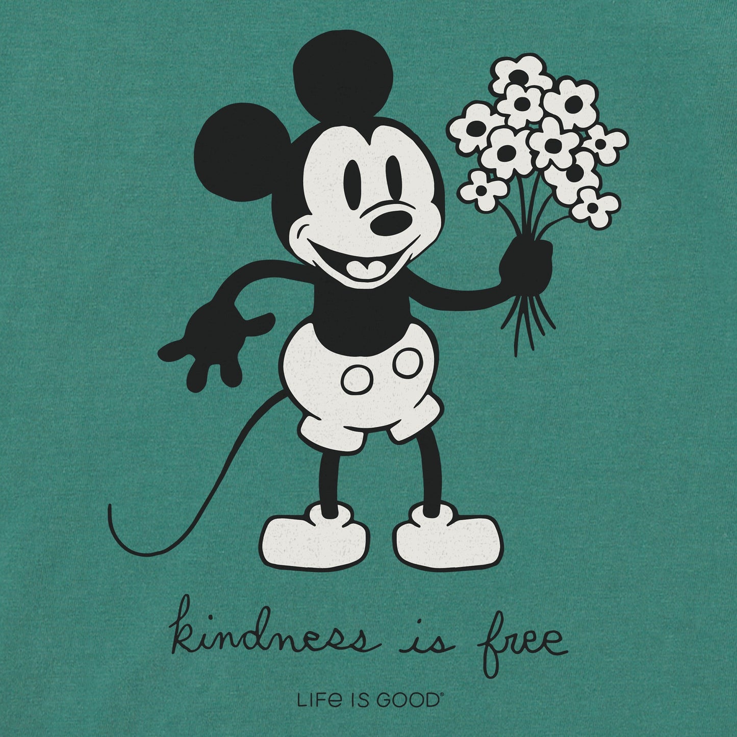 Women's Steamboat Willie Kindness Bouquet Short Sleeve Crusher Boxy Tee