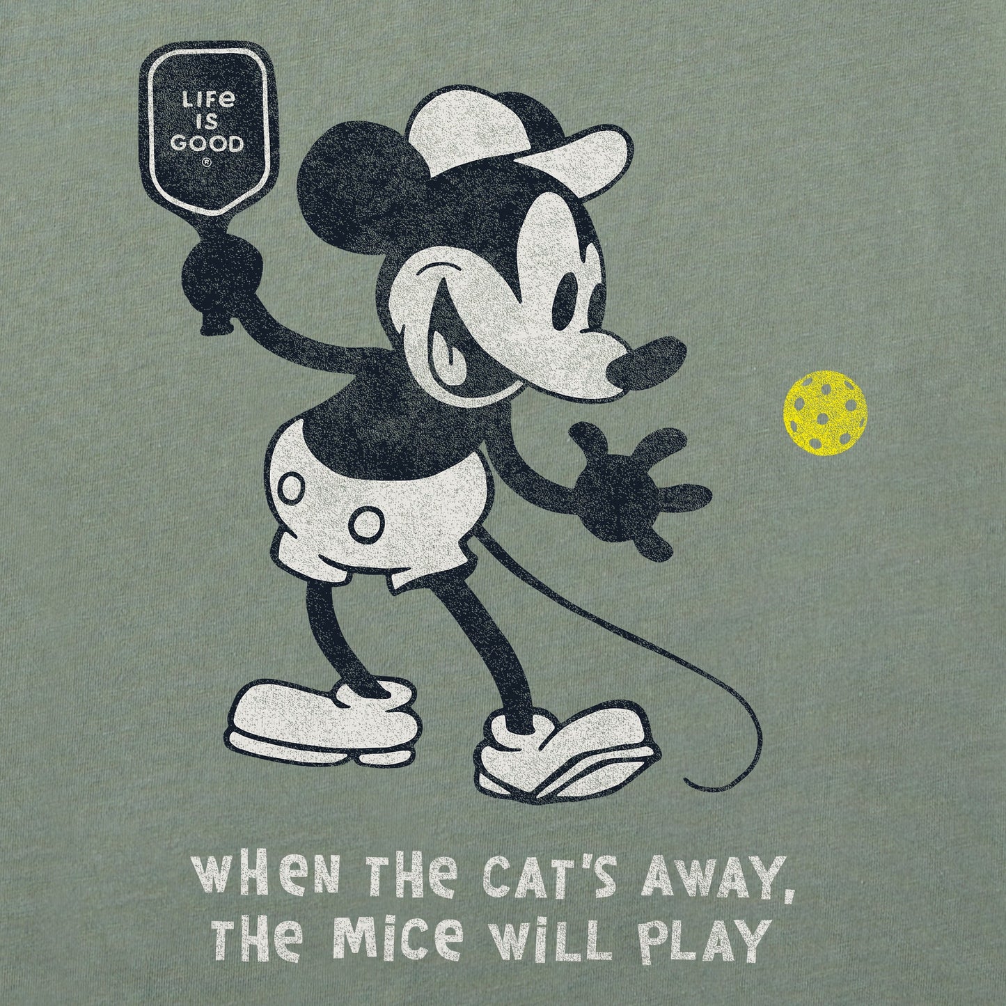 Men's Steamboat Willie Pickleball Simply True Fleece Crew
