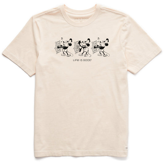 Men's Steamboat Willie at the Helm Short Sleeve Crusher Tee