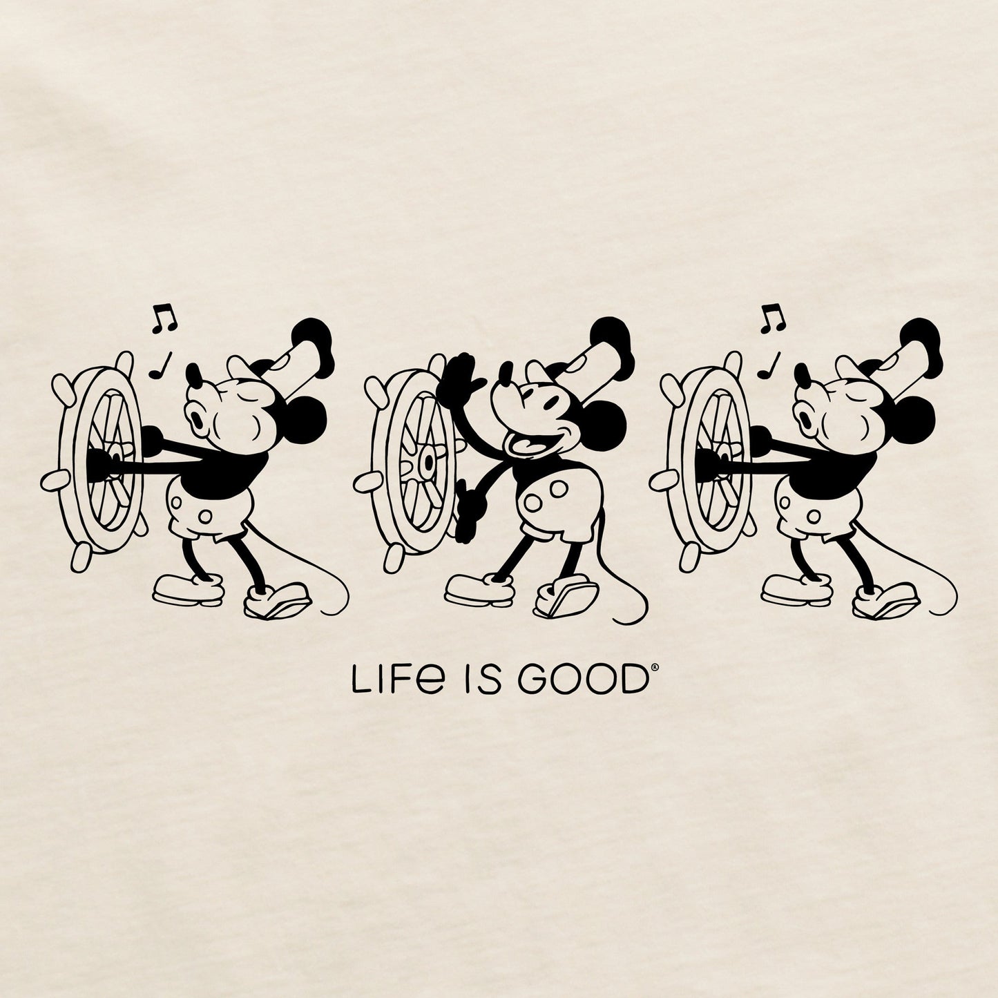 Men's Steamboat Willie at the Helm Short Sleeve Crusher Tee