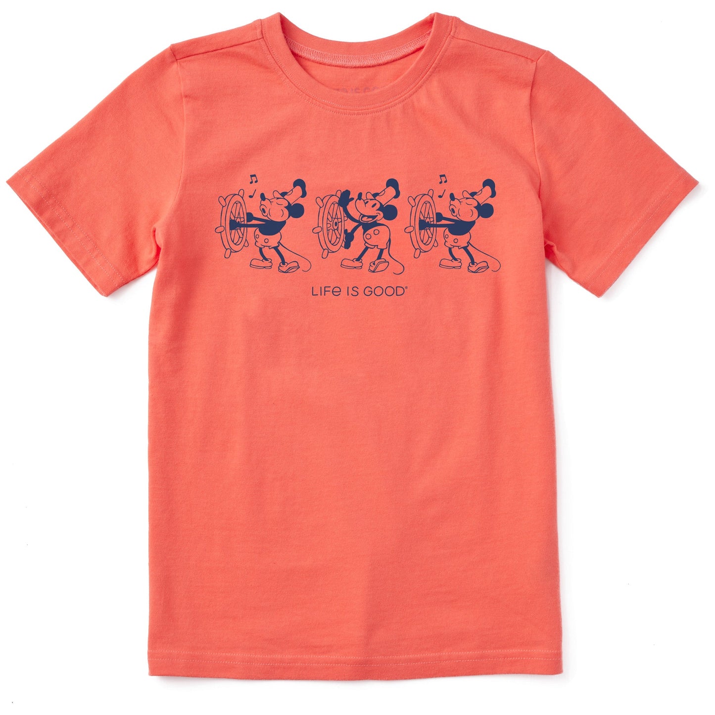 Kids Steamboat Willie at the Helm Short Sleeve Crusher Tee