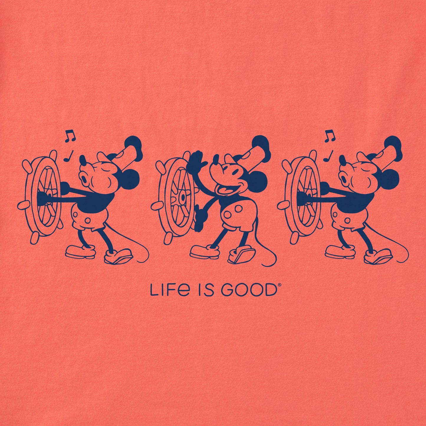 Kids Steamboat Willie at the Helm Short Sleeve Crusher Tee