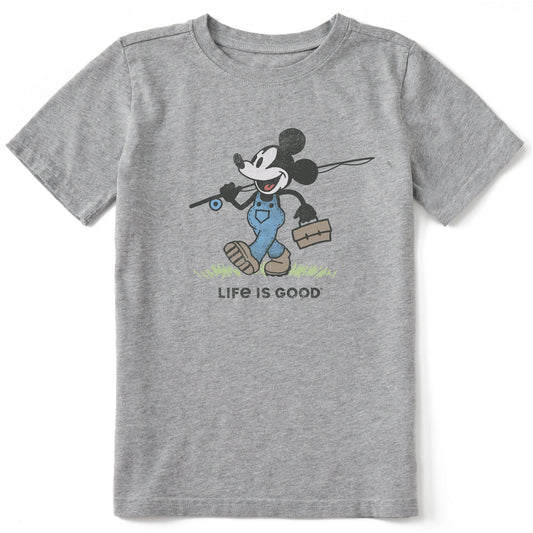 Kids Steamboat Willie Fishing Short Sleeve Crusher Tee