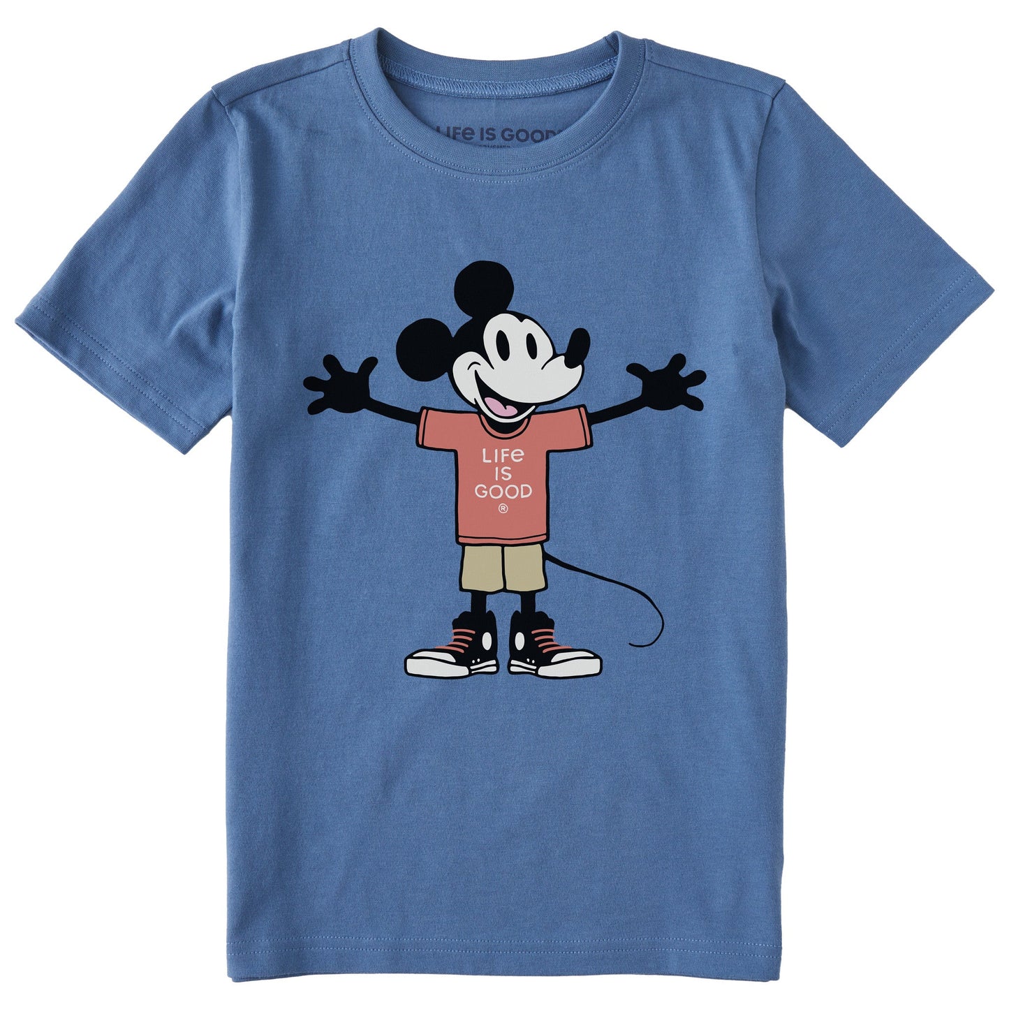 Kids Steamboat Willie Open Arms Short Sleeve Crusher Tee