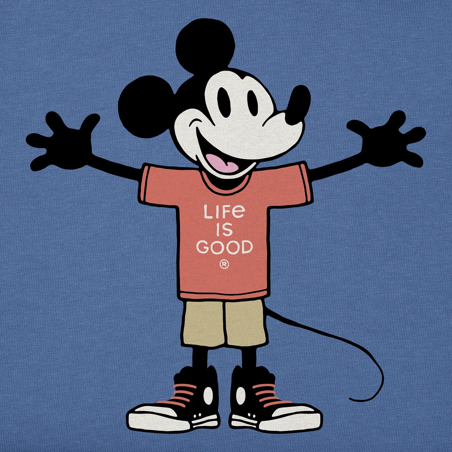 Kids Steamboat Willie Open Arms Short Sleeve Crusher Tee