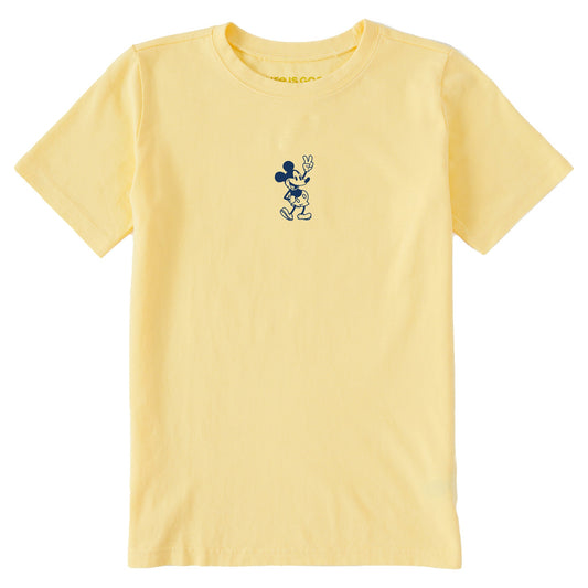 Kids Steamboat Willie Peace Mini Short Sleeve Crusher Tee