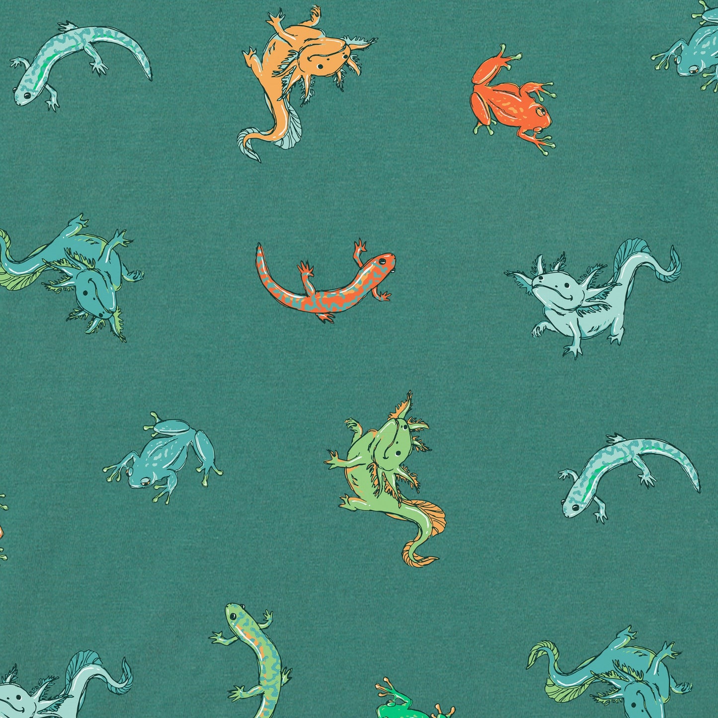 Toddler Axolotl and Amphibians Pattern Short Sleeve Crusher Tee