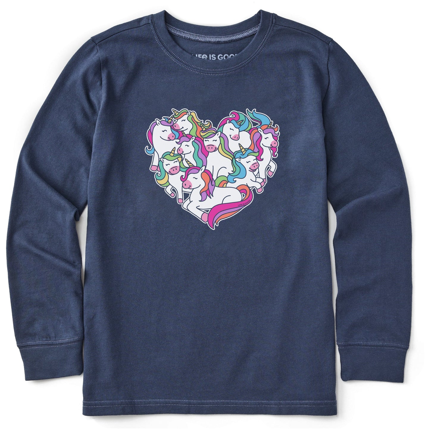 Kids Heart Of Unicorns Long Sleeve Crusher Tee