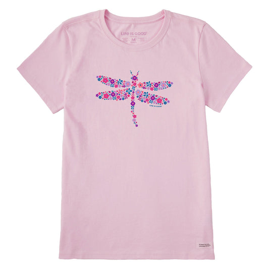 Women's Dragonfly Flowers Short Sleeve Tee