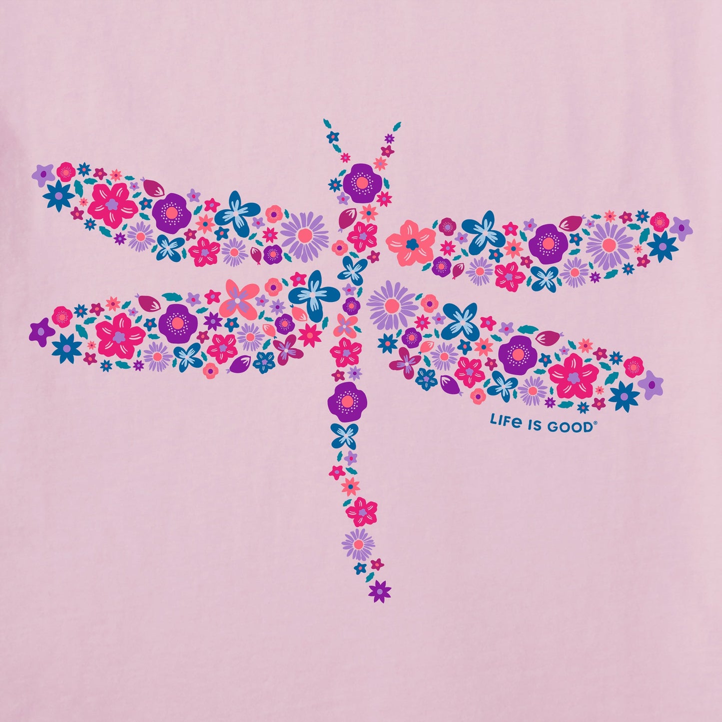 Women's Dragonfly Flowers Short Sleeve Tee