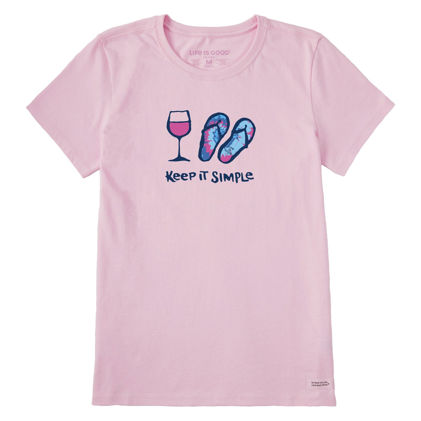 Women's Tie Dye Wine and Flip Flops Short Sleeve Crusher-LITE Tee