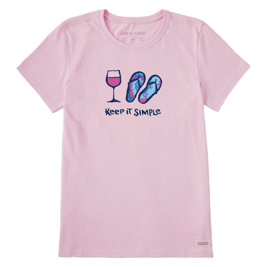 Women's Tie Dye Wine and Flip Flops Short Sleeve Crusher-LITE Tee