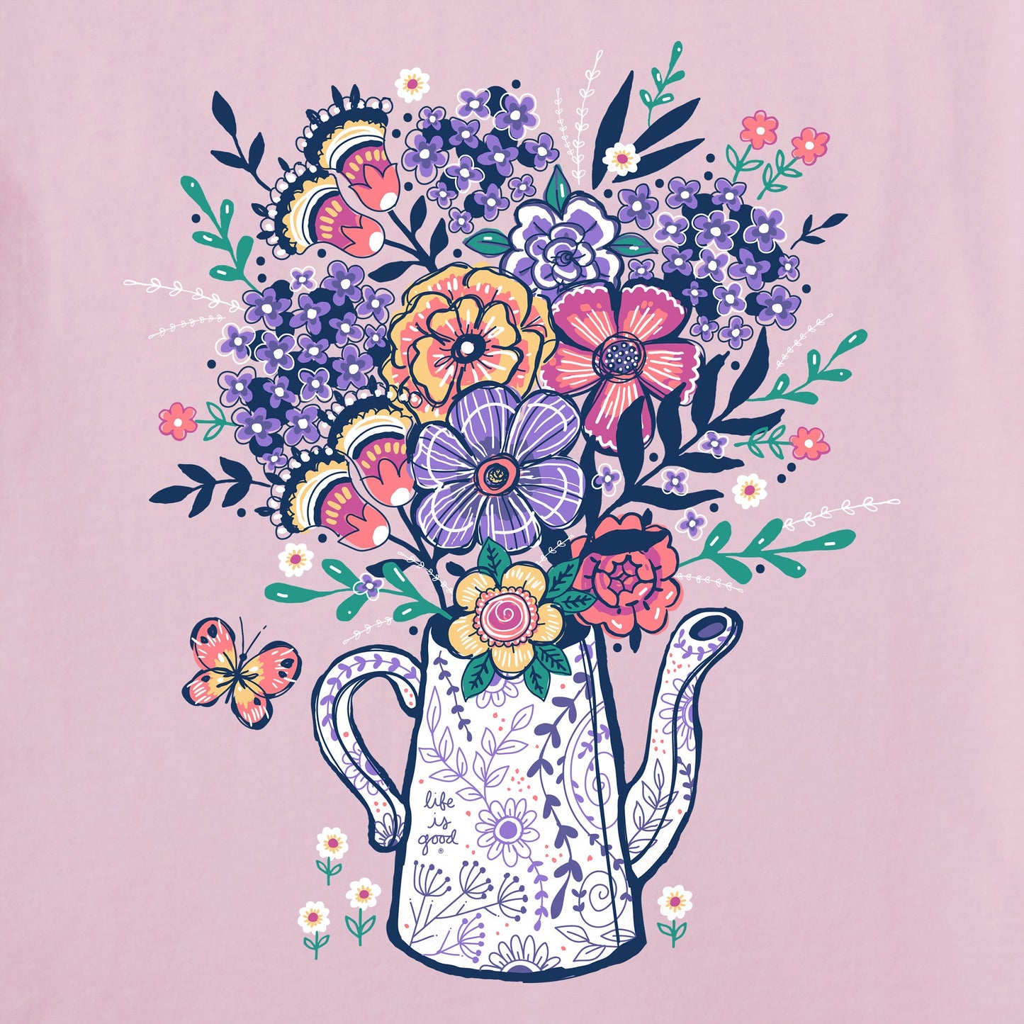 Women's Potted Flowers Short Sleeve Tee