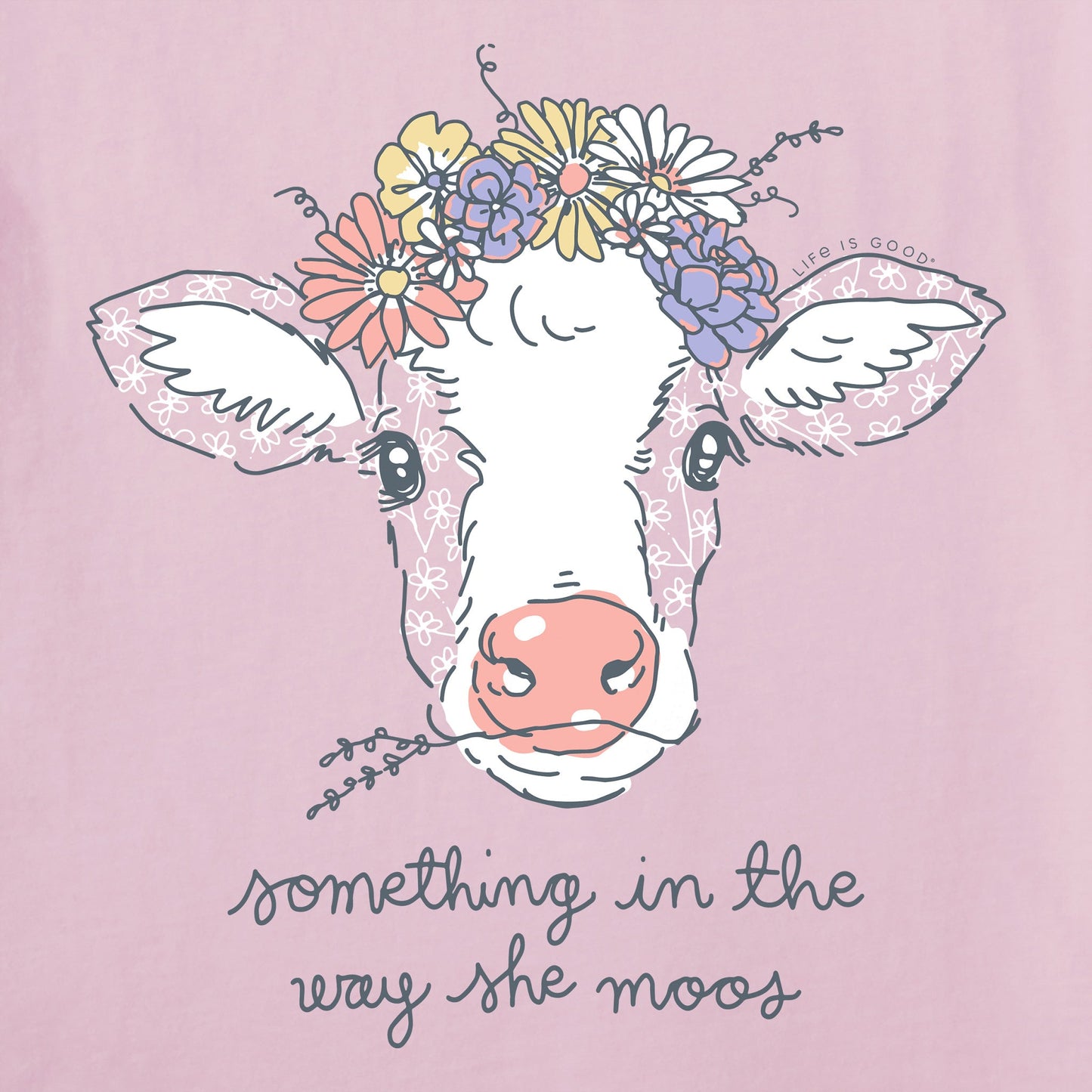 Women's Calf Flower Crown Short Sleeve Crusher Vee