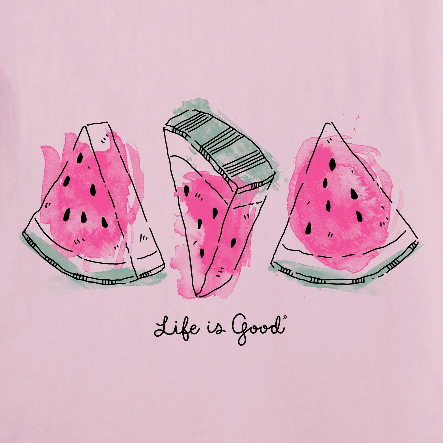 Women's Watermelon Slices Doodle Short Sleeve Tee