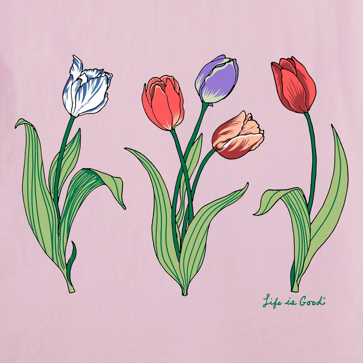 Women's 3 Genuine Tulips Short Sleeve Crusher Tee