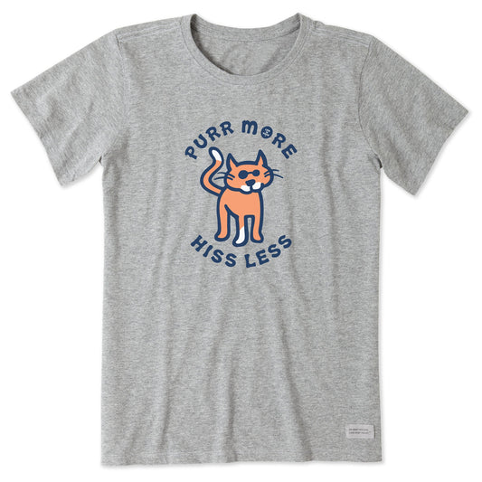Women's Purr More Hiss Less Short Sleeve Crusher Tee
