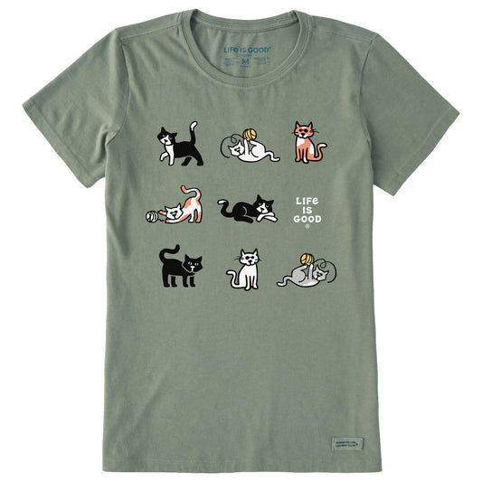 Women's Al the Cat Grid Short Sleeve Crusher Tee