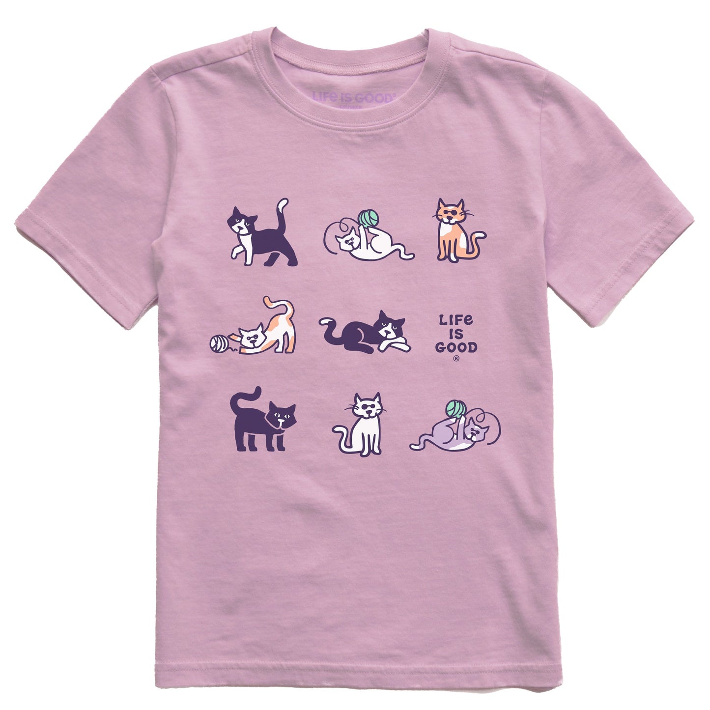 Kids Al the Cat Grid Short Sleeve Crusher Tee