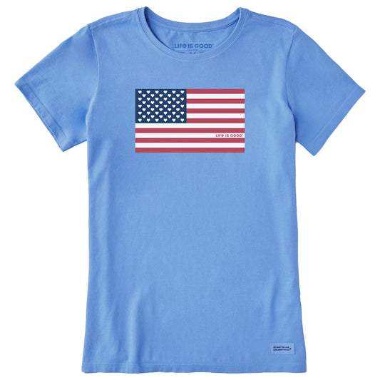 Women's Flag Hearts Short Sleeve Tee