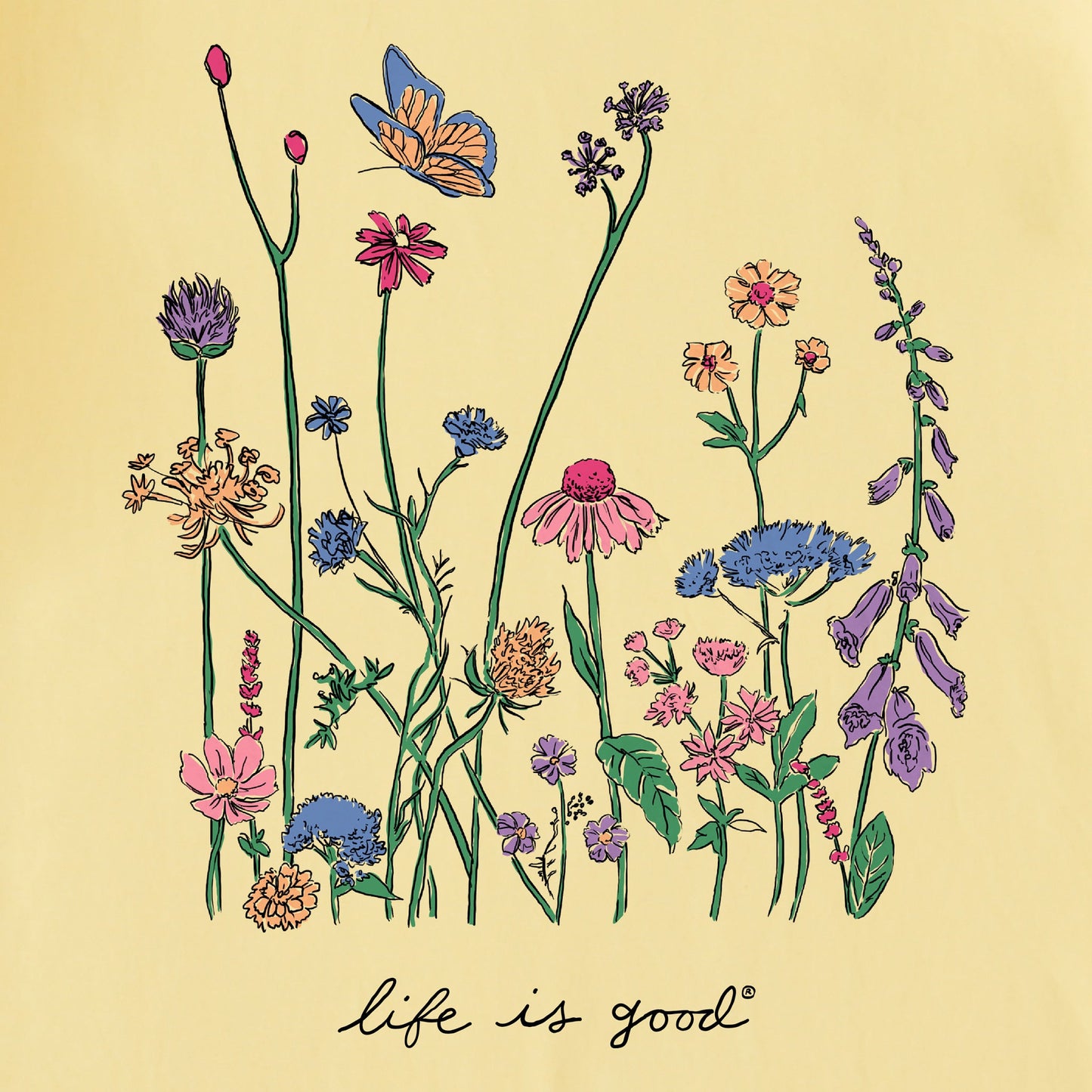 Women's Realaxed Wildflowers Short Sleeve Tee