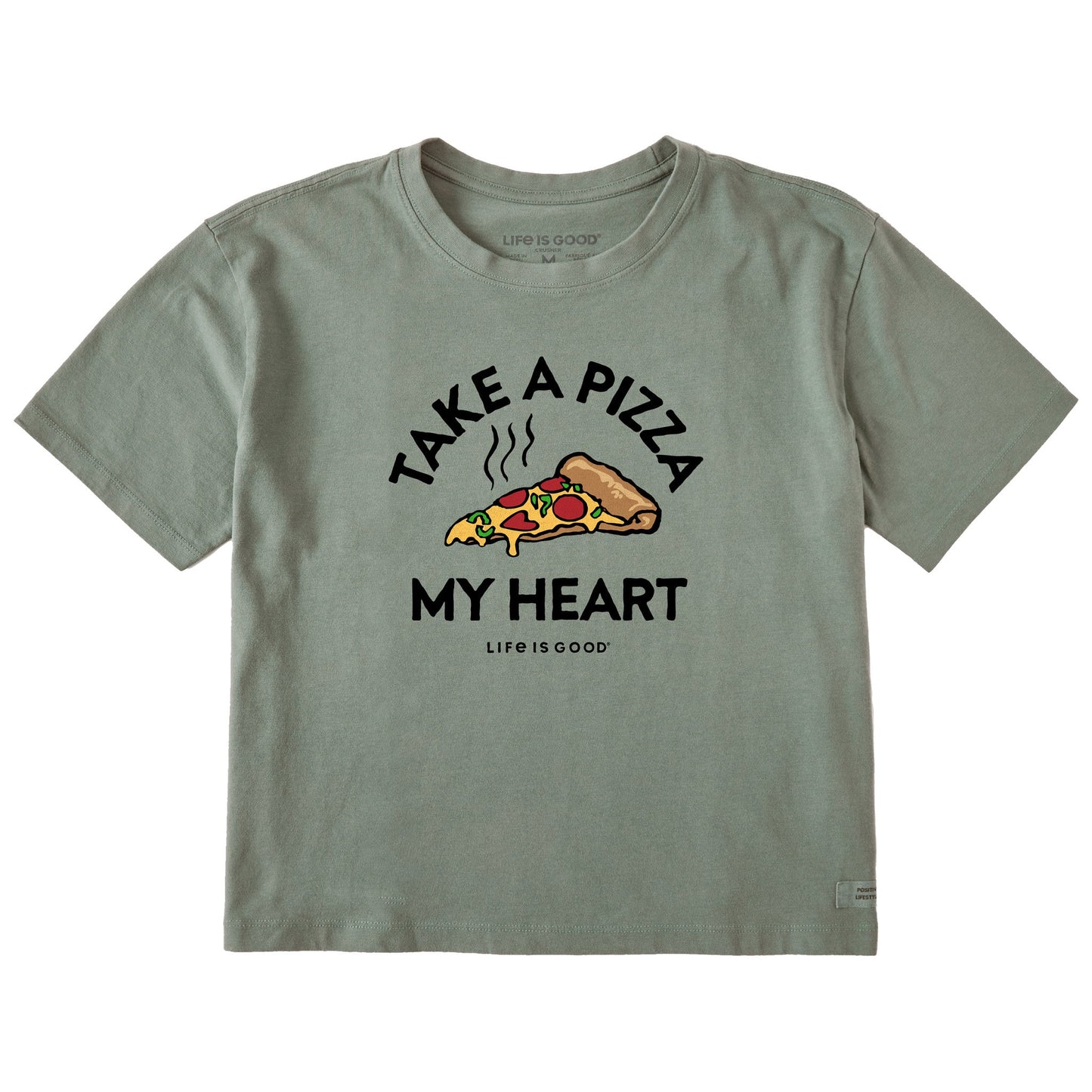 Women's Pizza My Heart Short Sleeve Crusher Boxy Tee