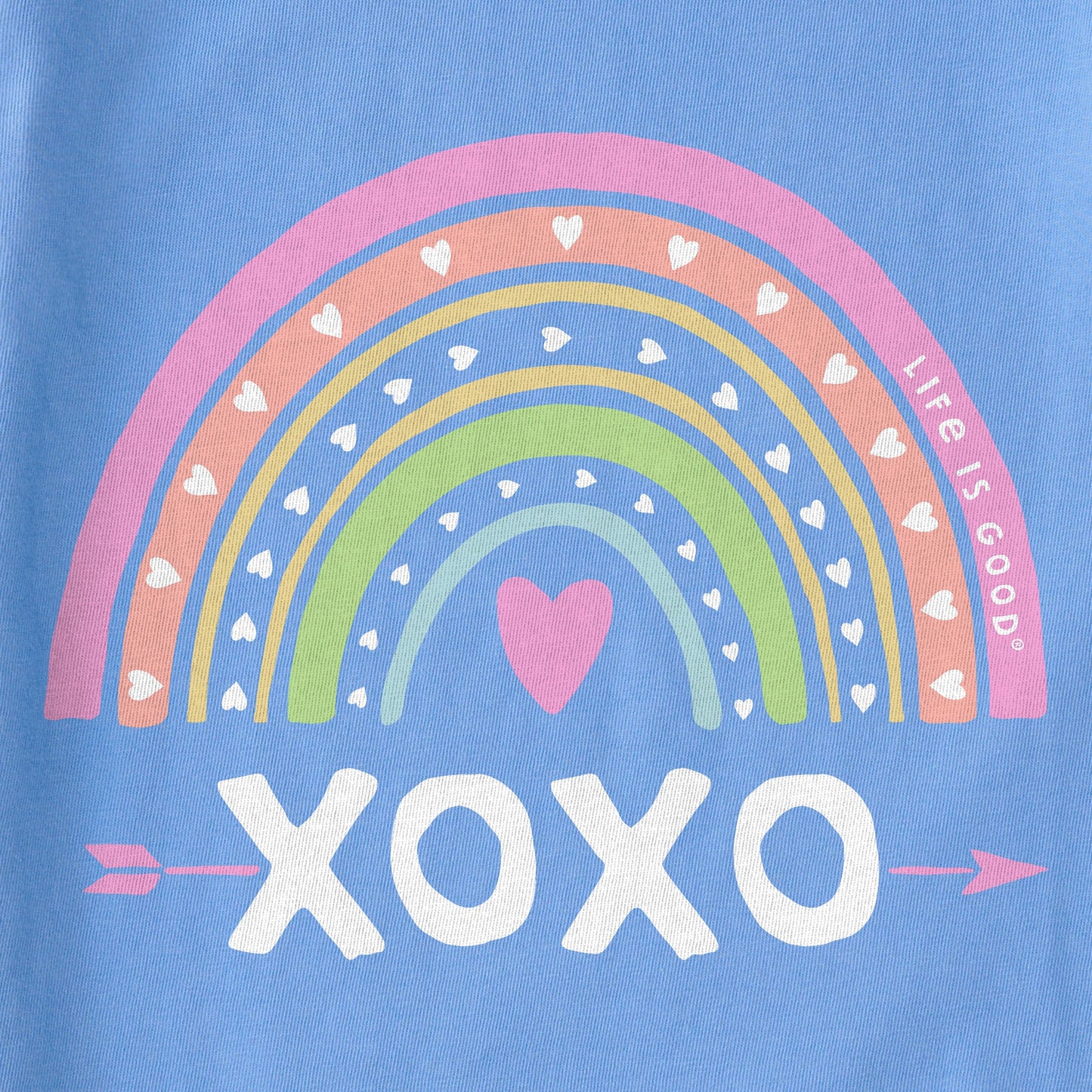Women's XOXO Rainbow Short Sleeve Crusher Boxy Tee