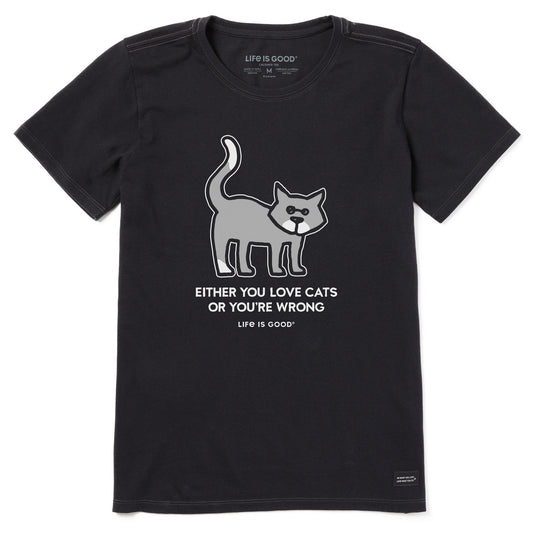 Women's Al Either You Love Cats Short Sleeve Crusher Tee