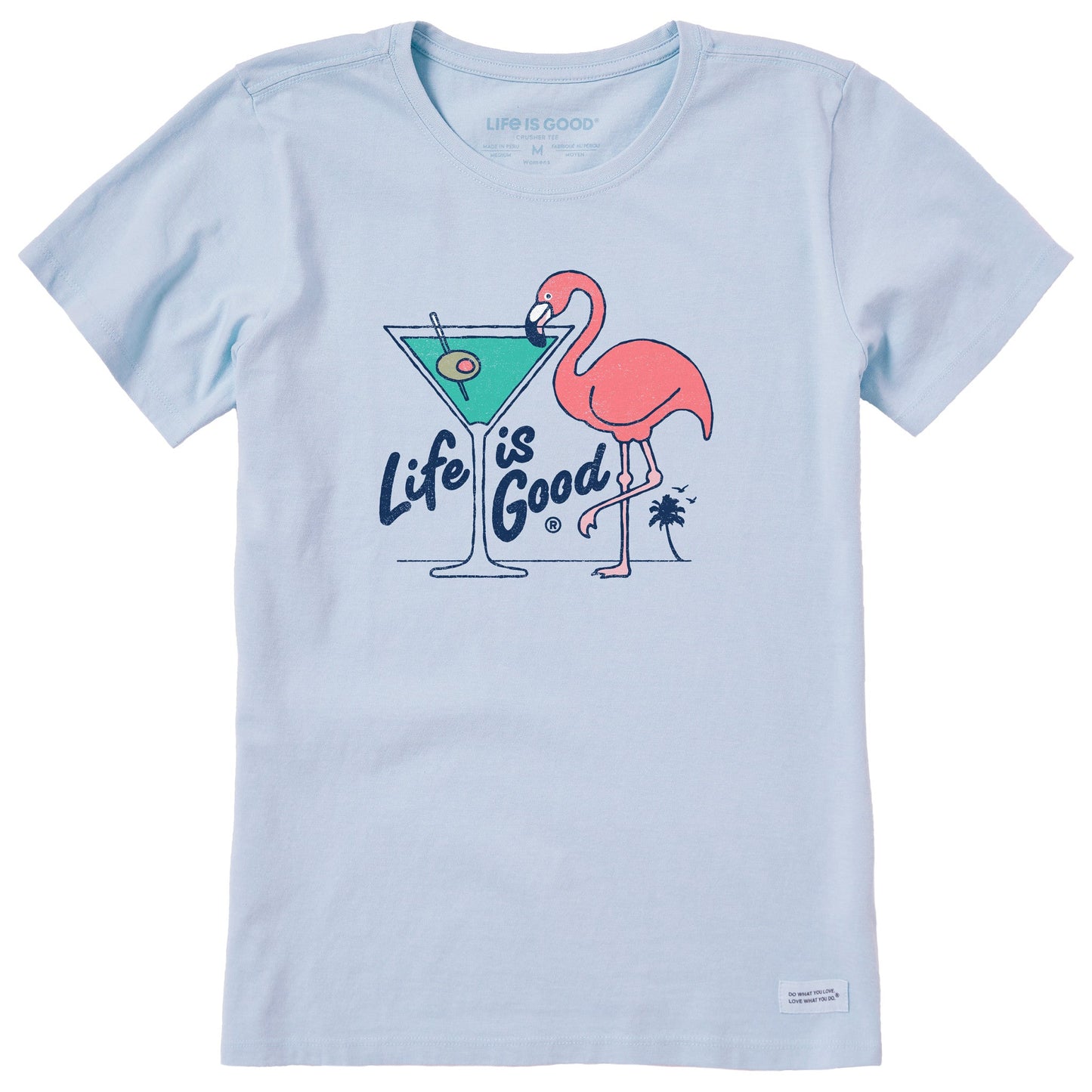 Women's Flamingo Martini Short Sleeve Crusher Tee