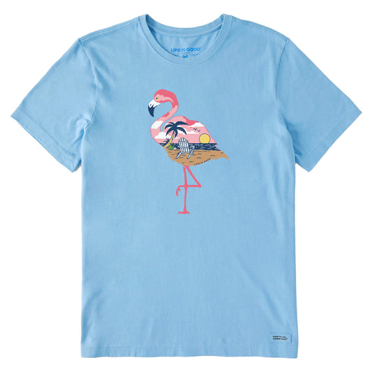 Men's Beachy Flamingo Short Sleeve Crusher-LITE Tee