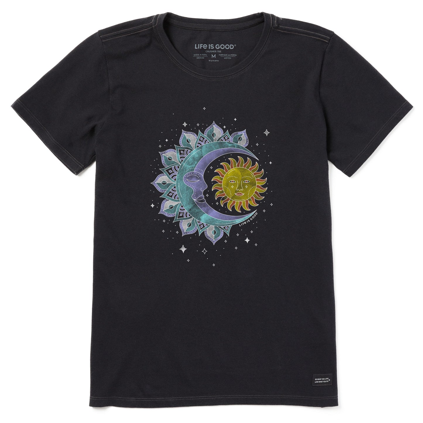 Women's Washy Celestial Sun Moon Short Sleeve Tee
