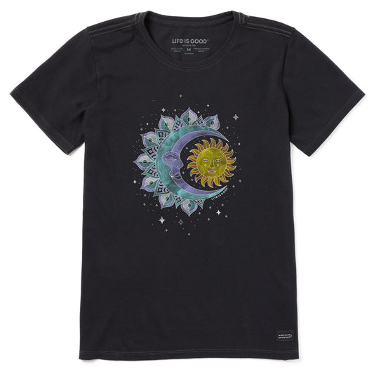 Women's Washy Celestial Sun Moon Short Sleeve Tee