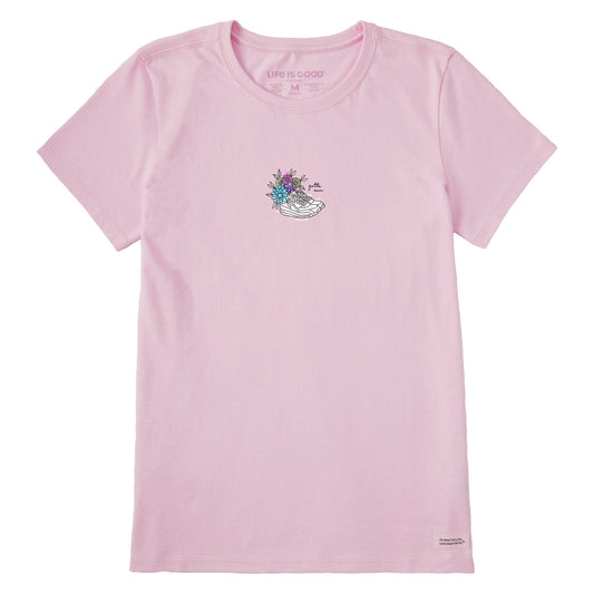 Women's Gotta Run Floral Sneakers Short Sleeve Tee