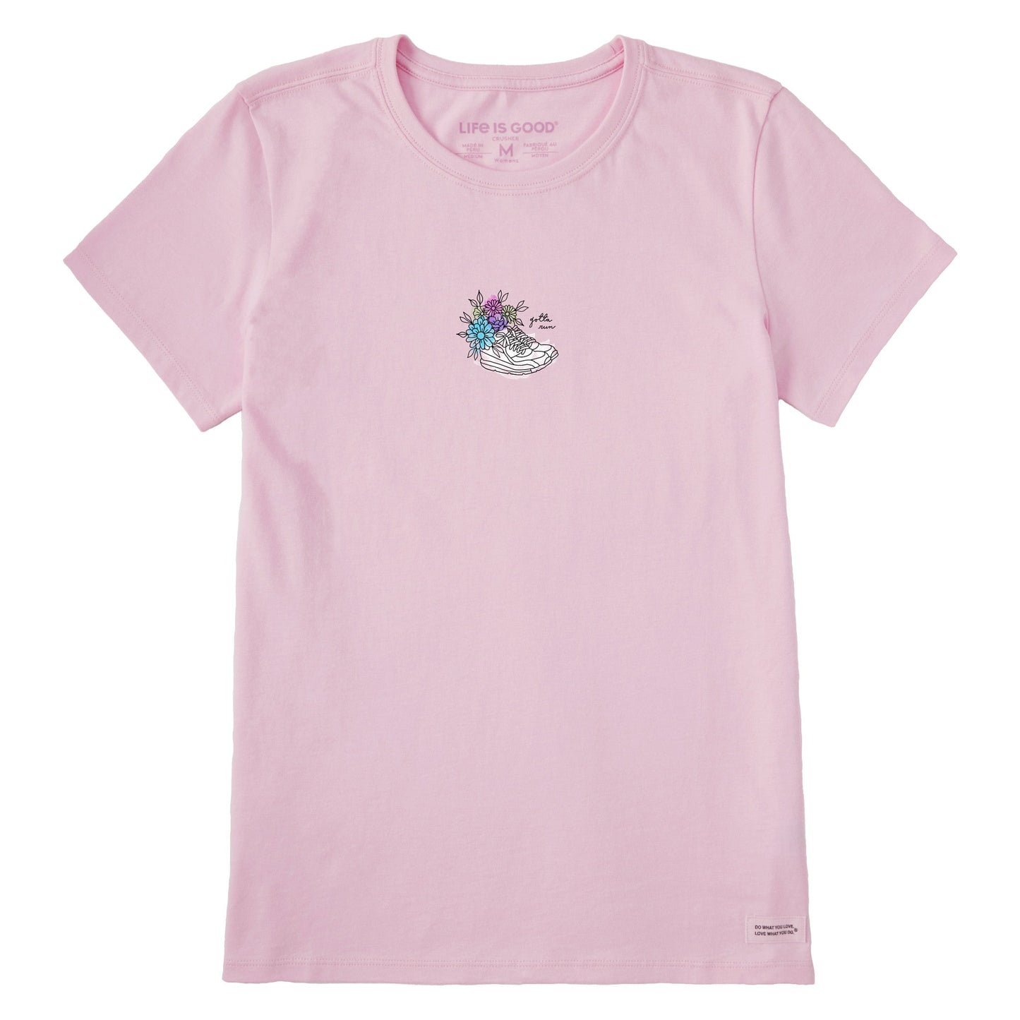 Women's Gotta Run Floral Sneakers Short Sleeve Tee