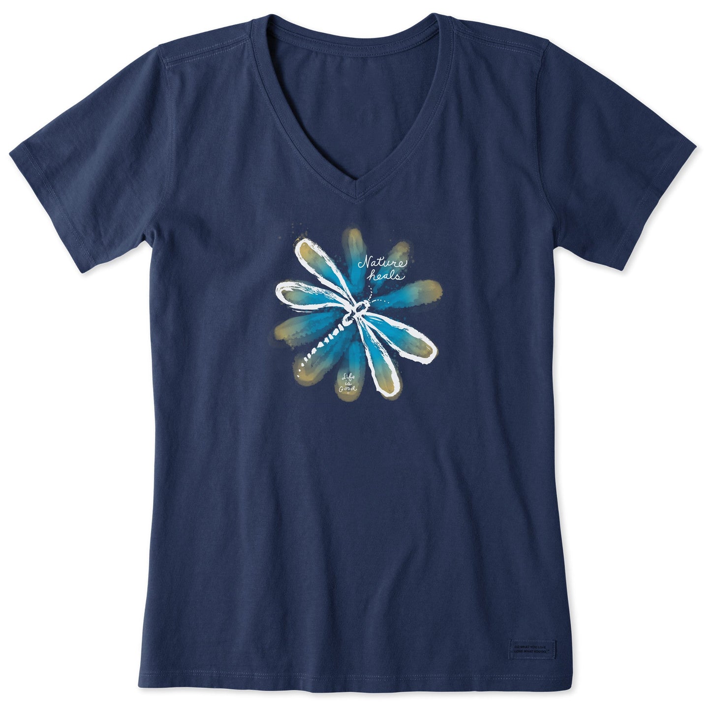 Women's Nature Heals Dragonfly Short Sleeve Vee