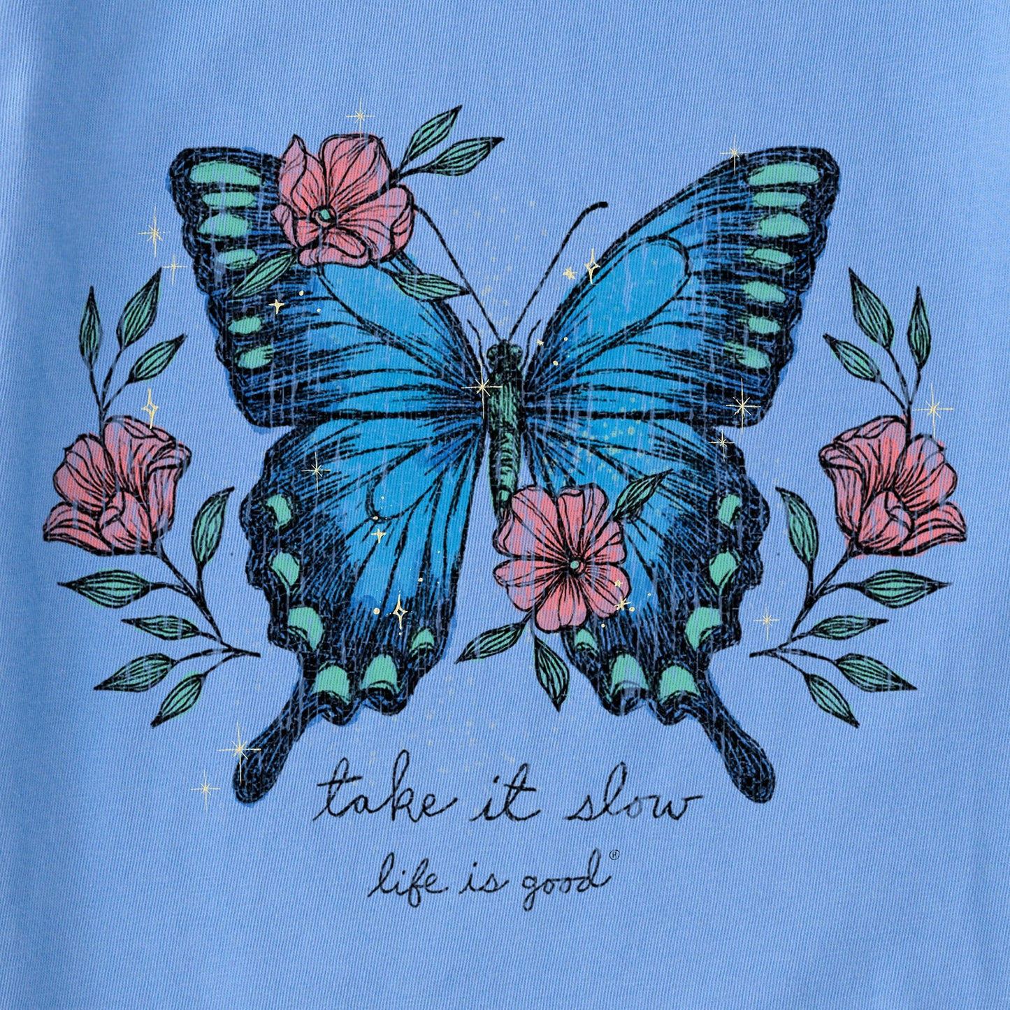Women's Butterfly Take it Slow Short Sleeve Vee