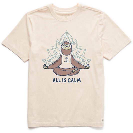 Men's All is Calm Sloth Short Sleeve Crusher Tee