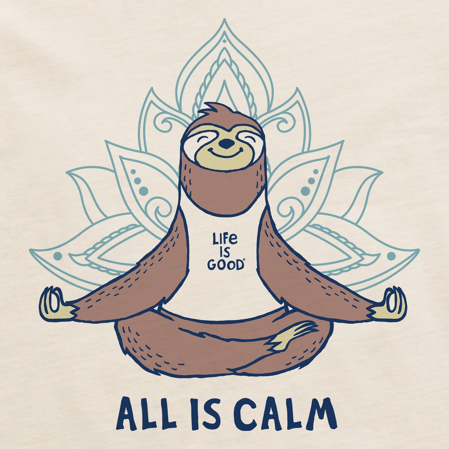 Men's All is Calm Sloth Short Sleeve Crusher Tee