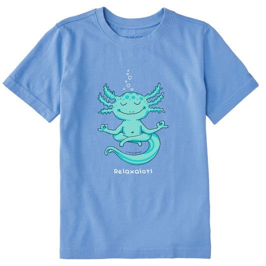 Kids Peaceful Relaxalotl Short Sleeve Crusher Tee