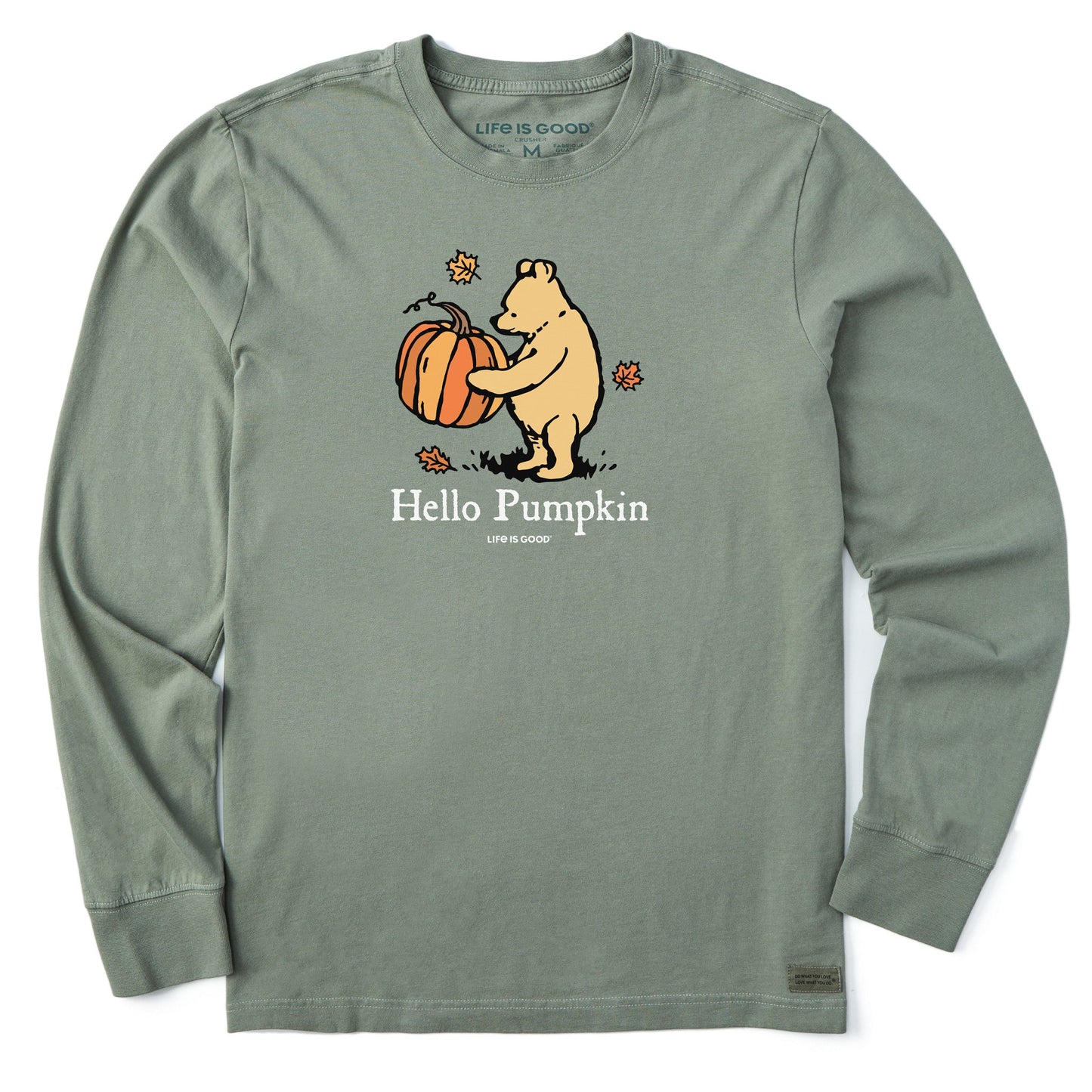Men's Winnie Hello Pumpkin Long Sleeve Crusher Tee