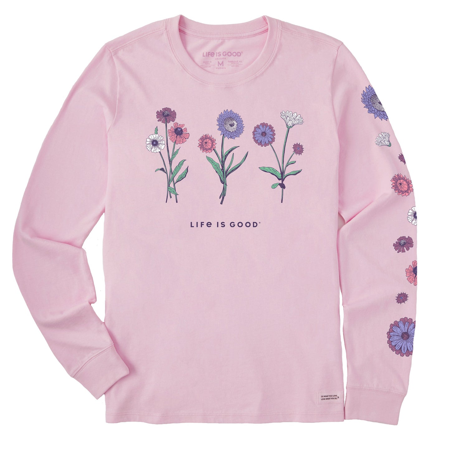 Women's Botanical Flowers Long Sleeve Crusher Tee