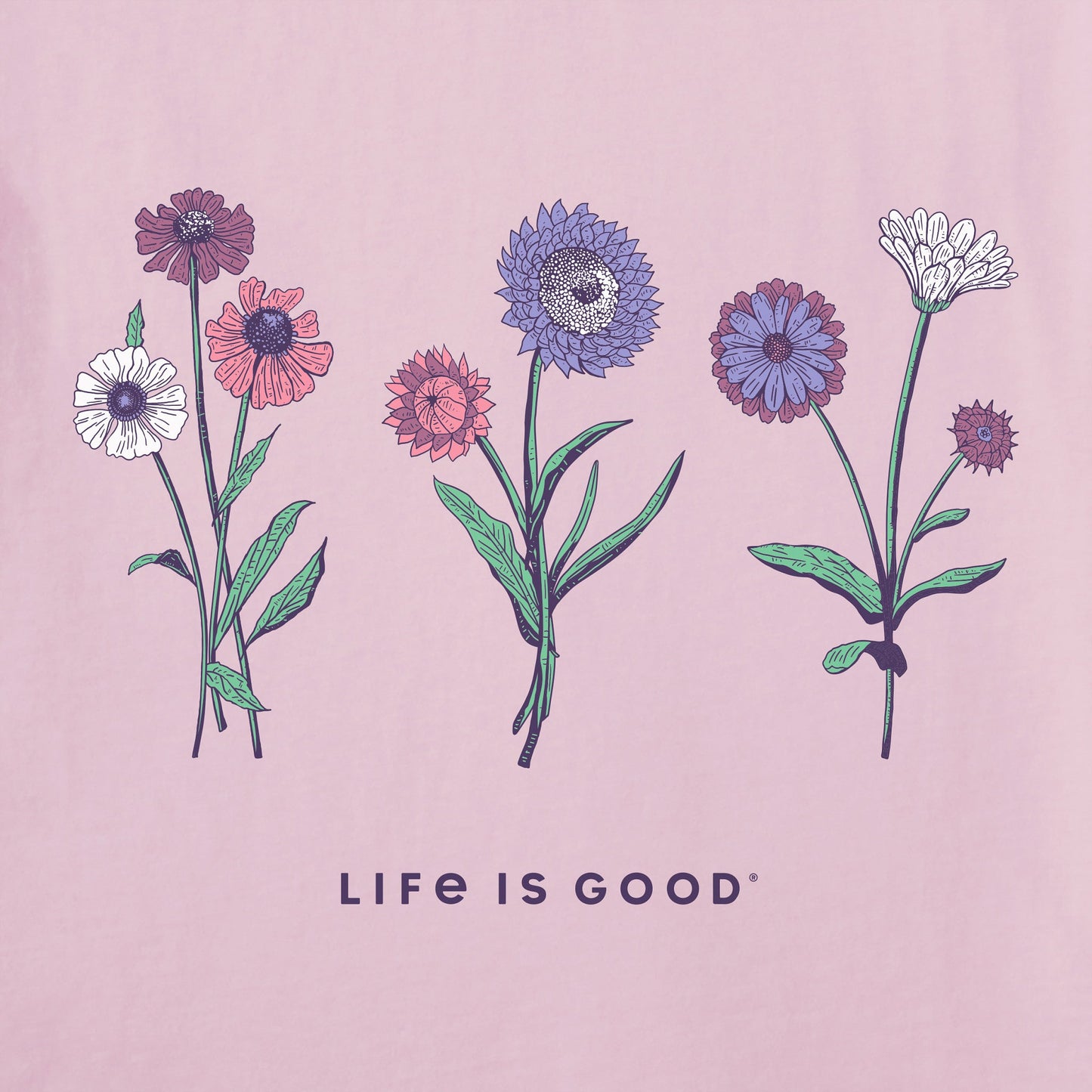 Women's Botanical Flowers Long Sleeve Crusher Tee