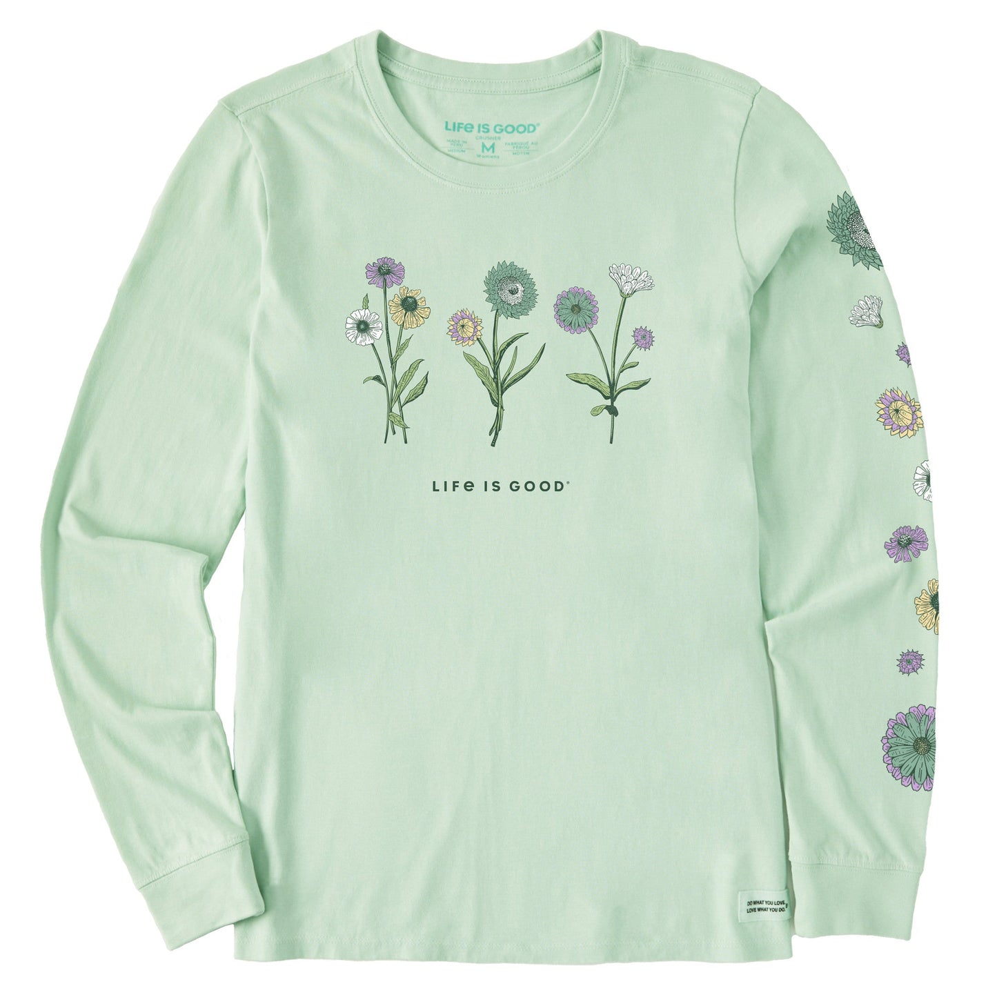 Women's Botanical Flowers Long Sleeve Crusher Tee